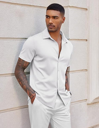 Mens Linen Shirt In White