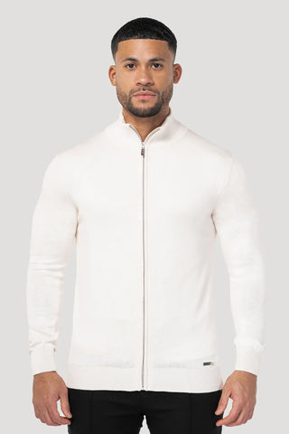 Men's Cream Full Zip Jumper