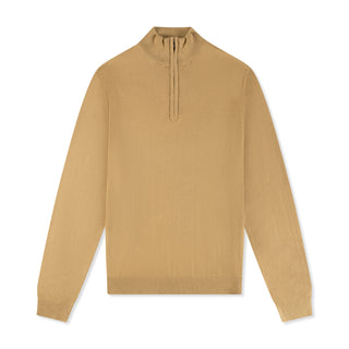 Mens Bronze Zip Neck Jumper