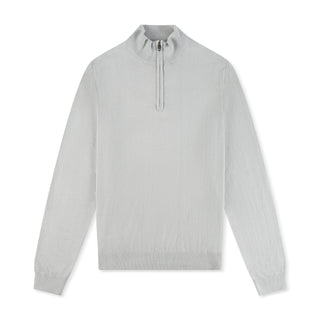 Mens Grey Zip Neck Jumper