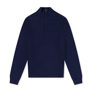 Men's Navy Zip Neck Jumper