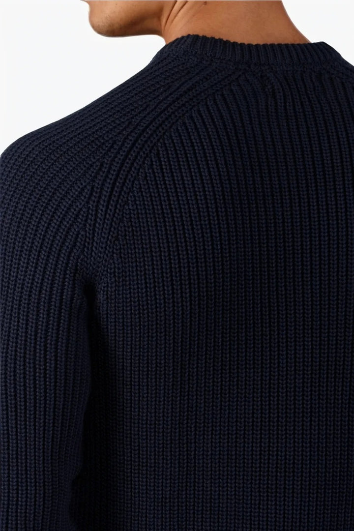 Men's Navy Merino Wool Crew Neck Jumper