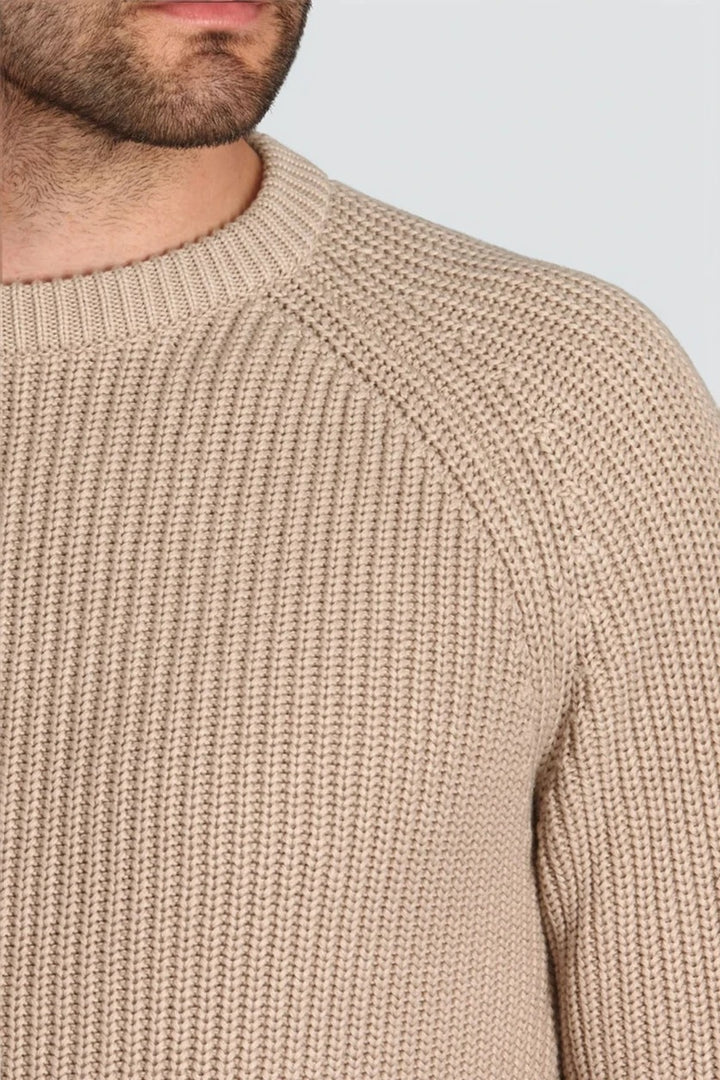 Men's Caramel Merino Wool Crew Neck Jumper