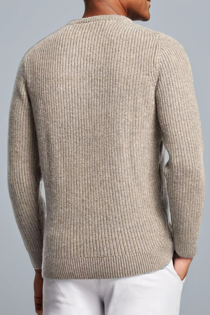 Men's Caramel Merino Wool Crew Neck Jumper