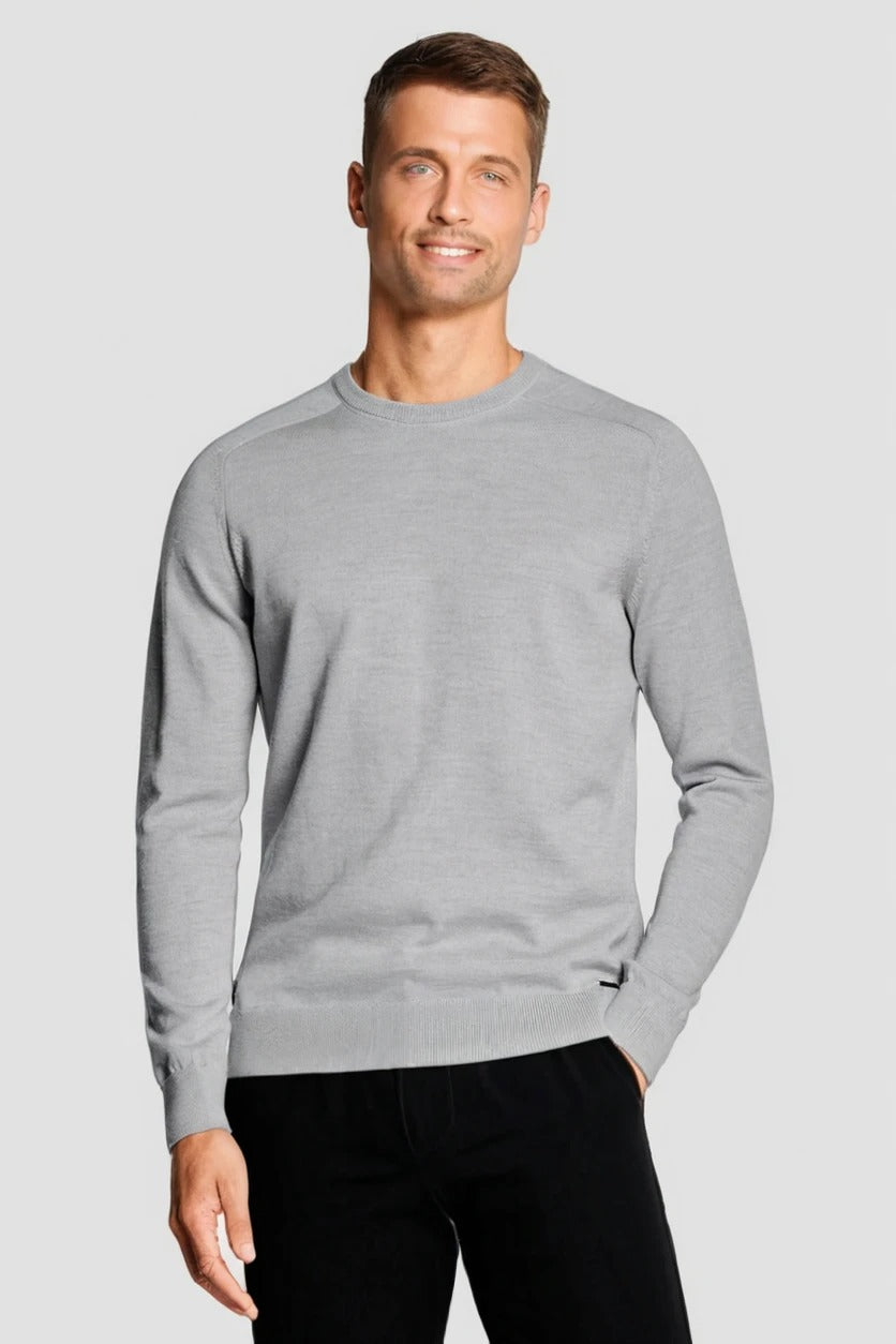 Men's Grey Merino Crew Neck Sweater