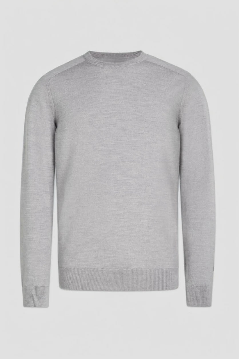 Men's Grey Merino Crew Neck Sweater