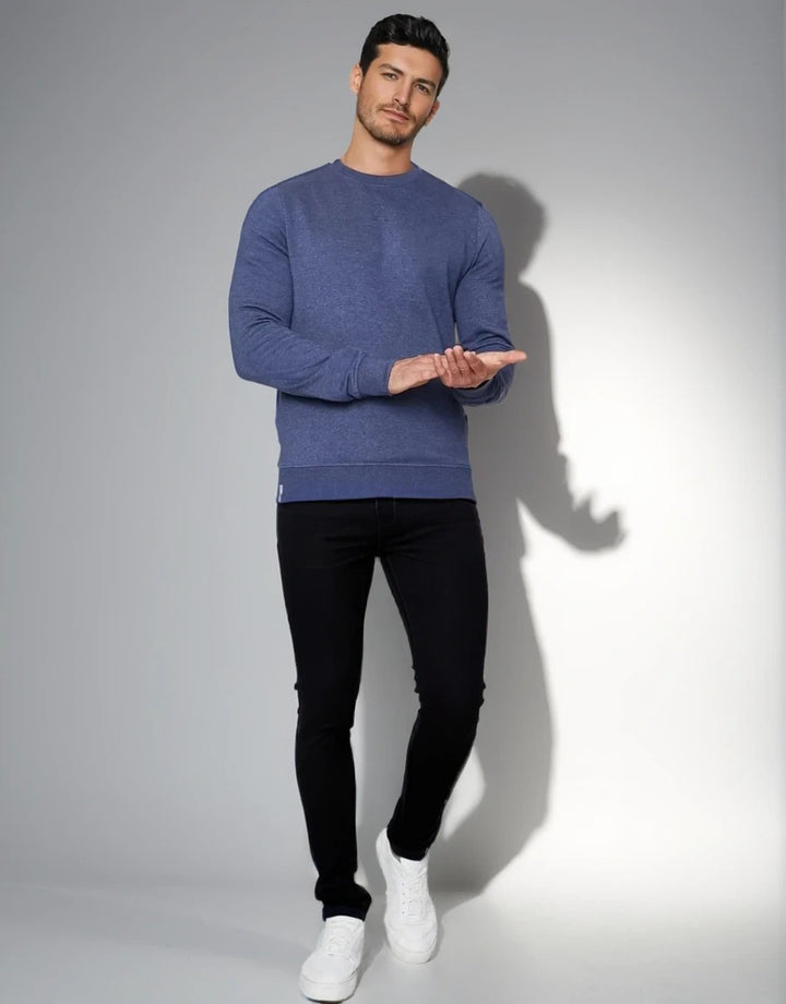 Men's Crew Neck Sweater In Blue