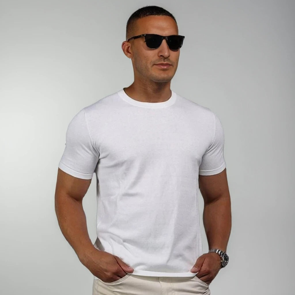 Muscle Fit Rich Cotton White T-Shirt