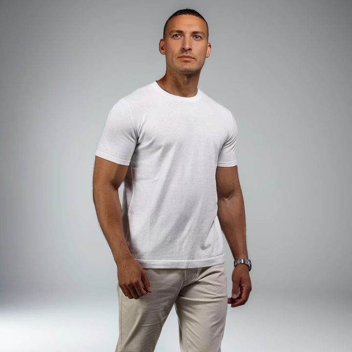 Muscle Fit Rich Cotton White T-Shirt