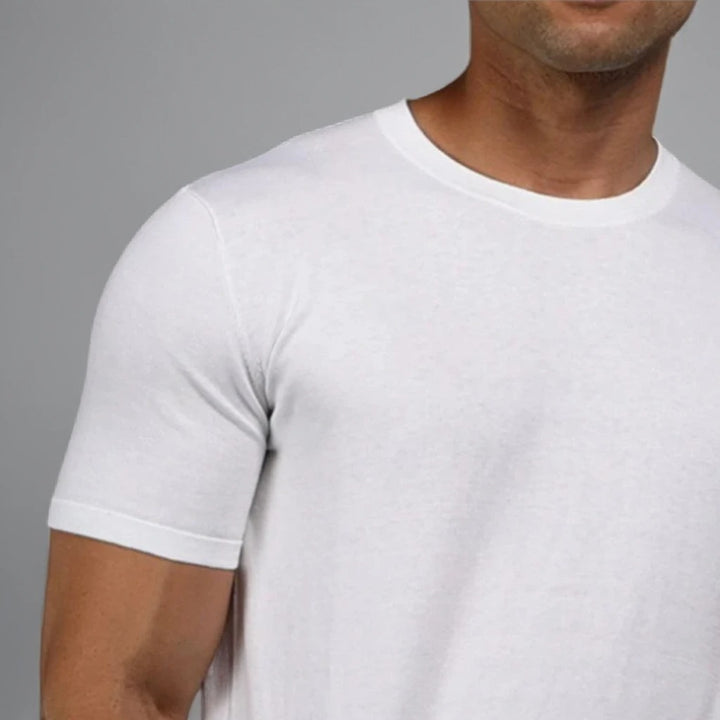 Muscle Fit Rich Cotton White T-Shirt