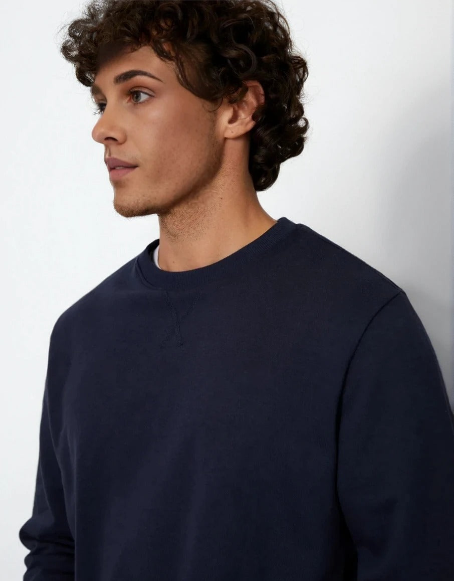 Men's Crew Neck Sweater In Navy