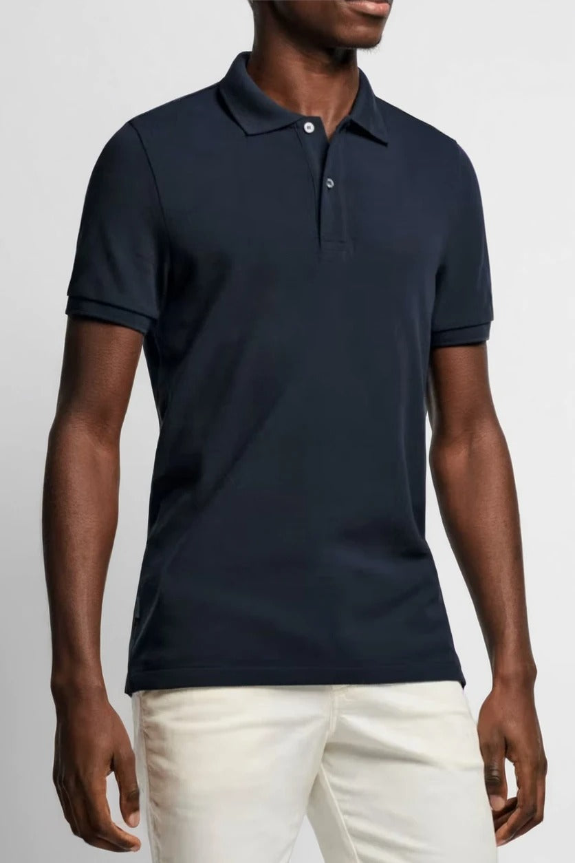 Men's Navy Muscle Fit Polo T-Shirt