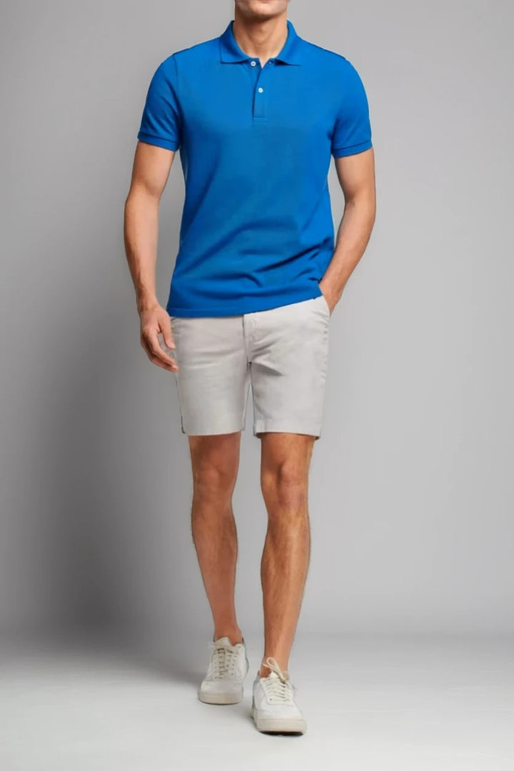 Men's Blue Muscle Fit Polo T-Shirt