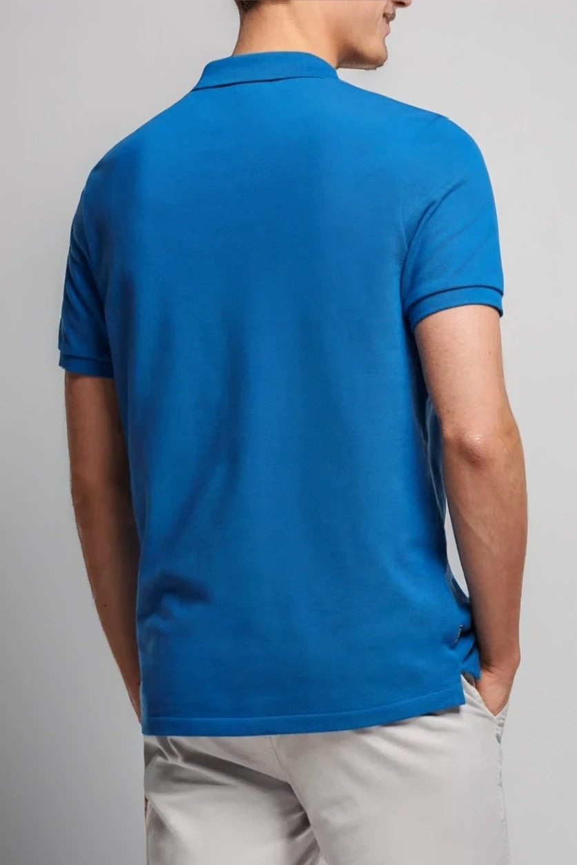 Blaues Polo-T-Shirt aus Piqué-Baumwolle für Herren