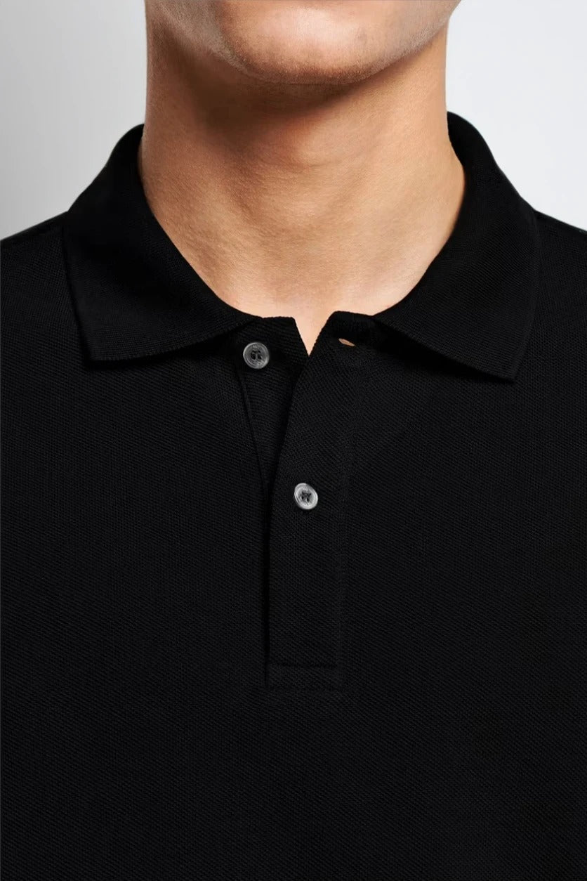 Men's Black Muscle Fit Polo T-Shirt