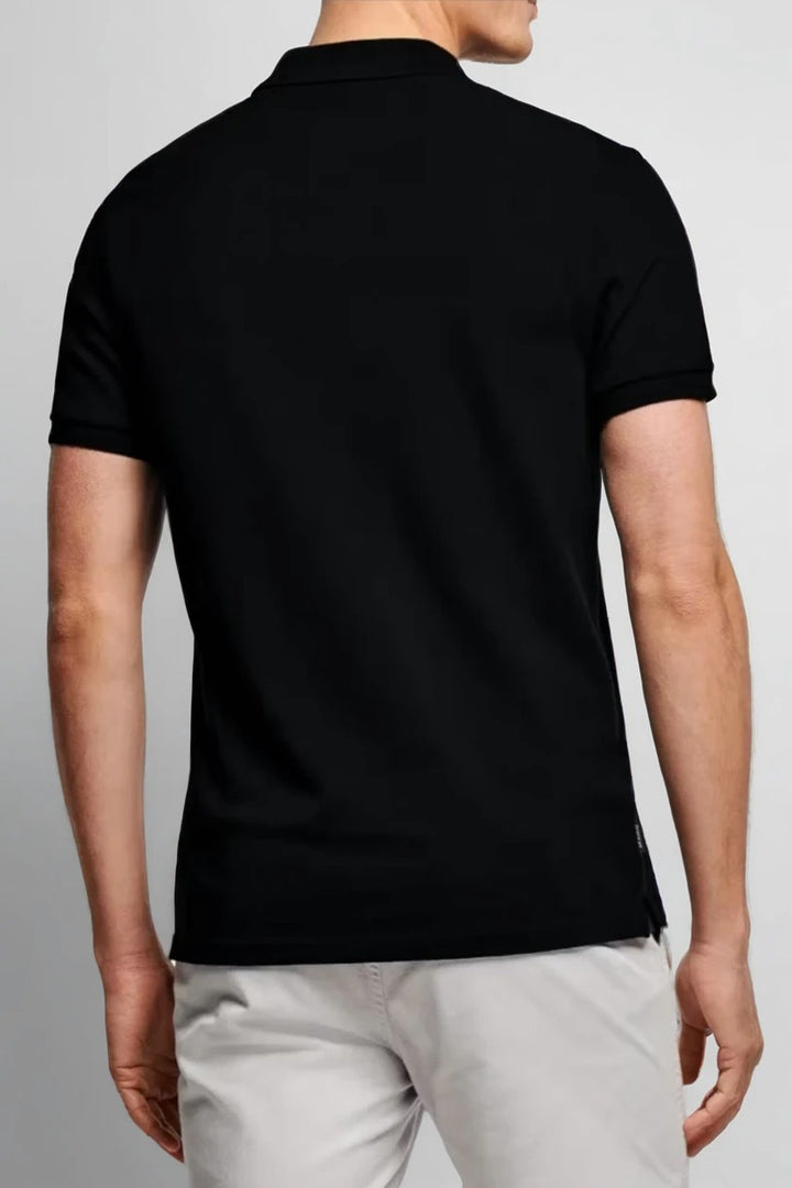 Men's Black Muscle Fit Polo T-Shirt