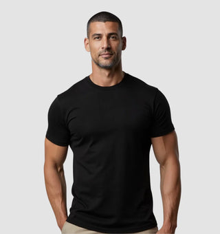 muscle fit black t shirt