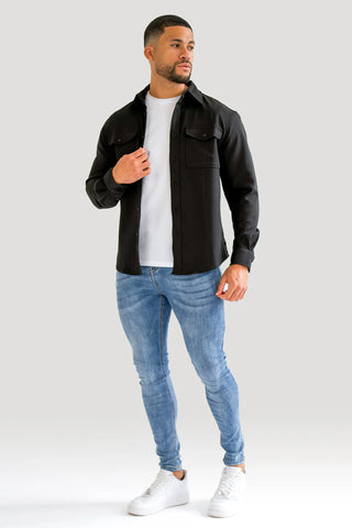 Mens  Lightweight Black Premium Overshirt