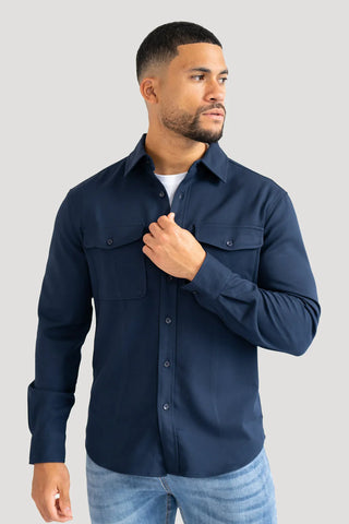 Mens  Lightweight Blue Premium Overshirt