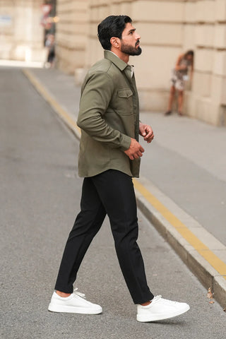 Mens Lightweight Khaki Premium Overshirt