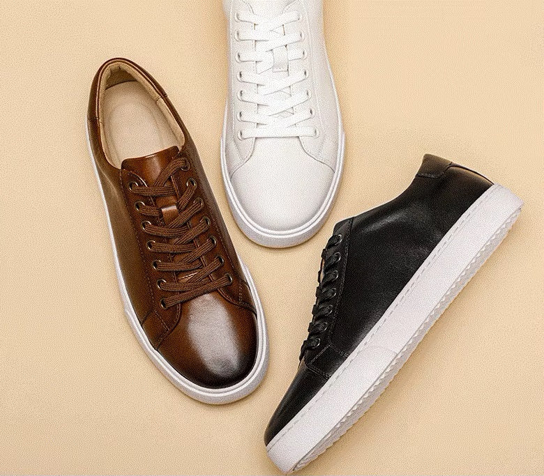 Mens Classic Brown Leather Trainer