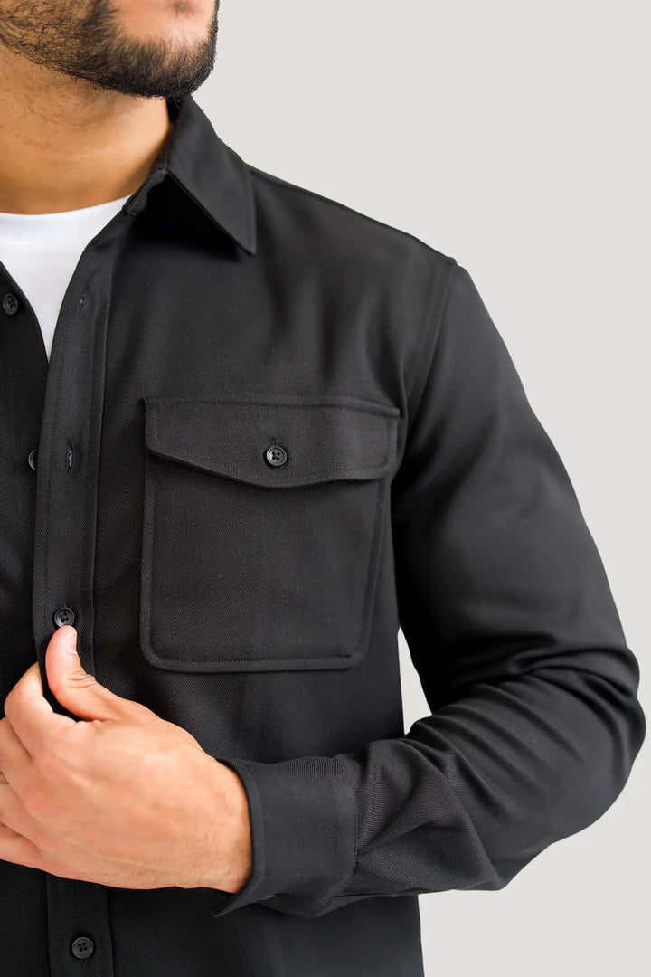 Mens Black Premium Overshirt