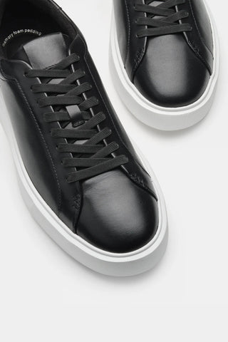 Mens Classic Black Leather Trainers