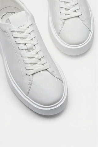 Mens Classic White Leather Trainers
