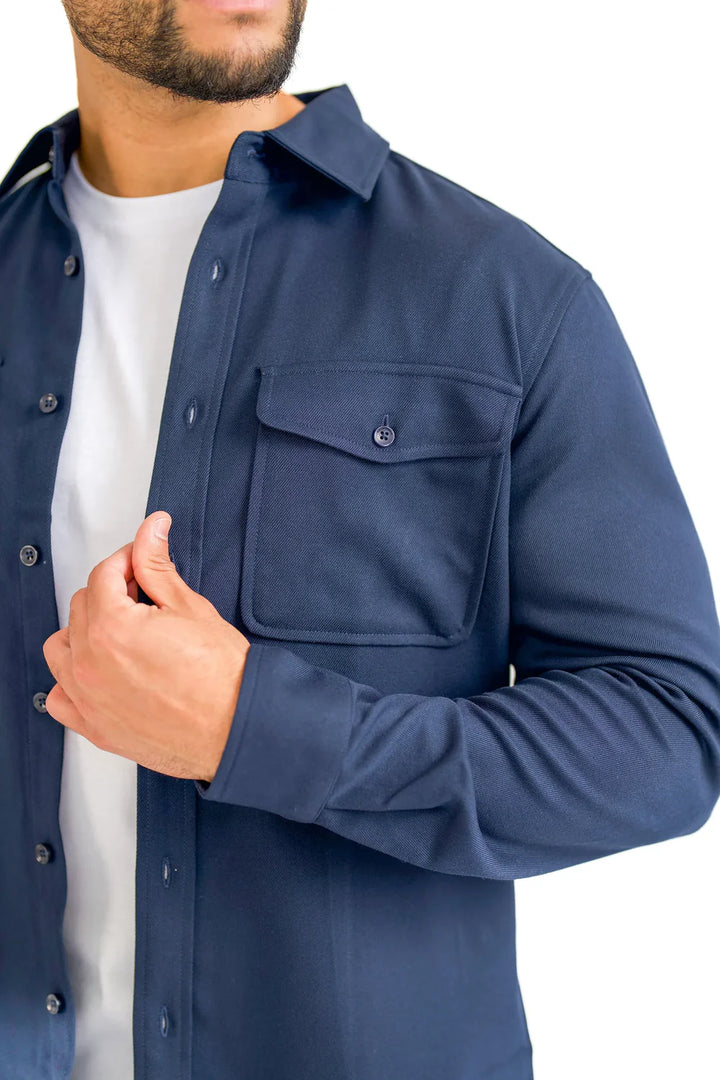 Mens Blue Premium Overshirt