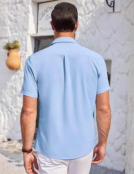 Mens Linen Shirt In Sky Blue