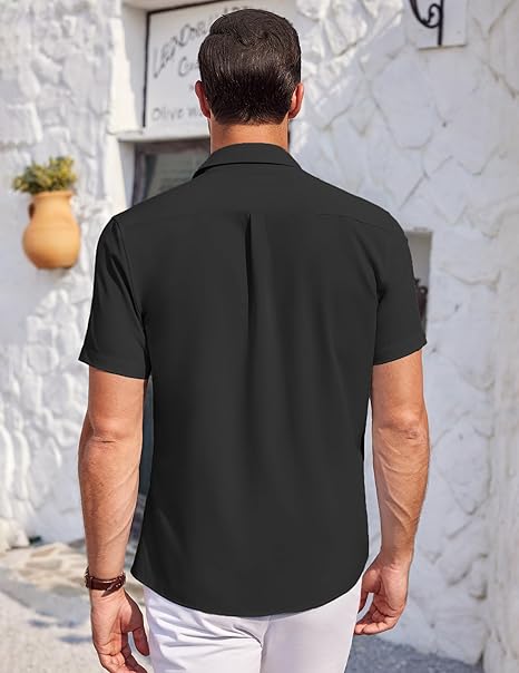 Mens Linen Shirt In Black