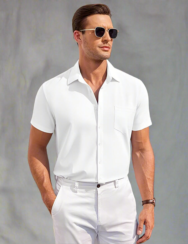 Mens Linen Shirt In White