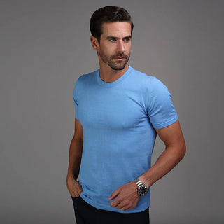 Muscle Fit Rich Cotton Blue T-Shirt