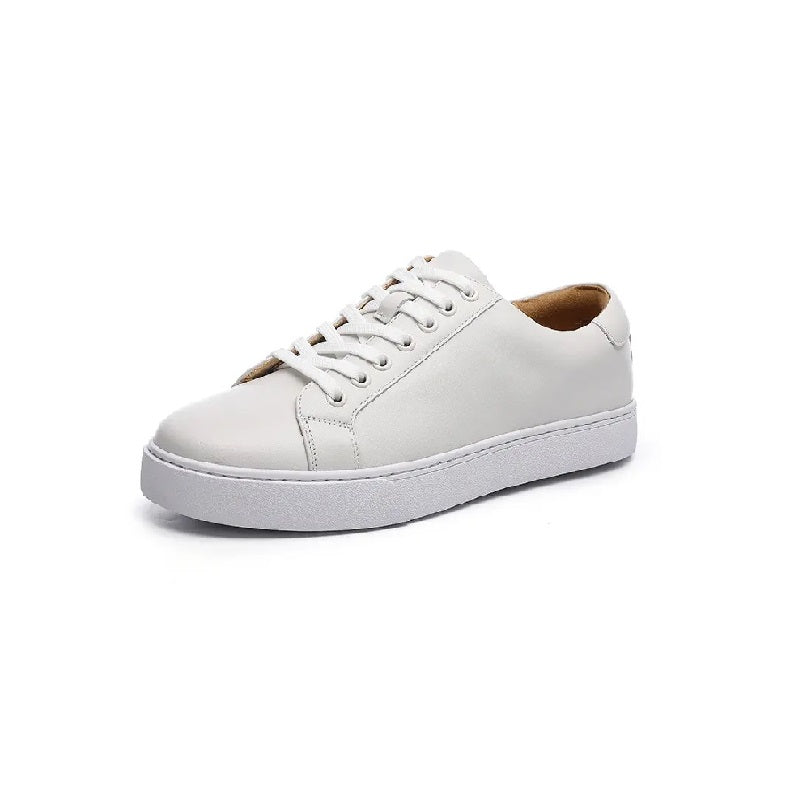 Mens Classic White Leather Trainer