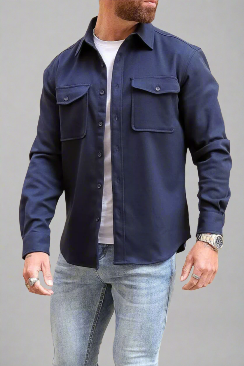 Blaues Premium-Overshirt für Herren