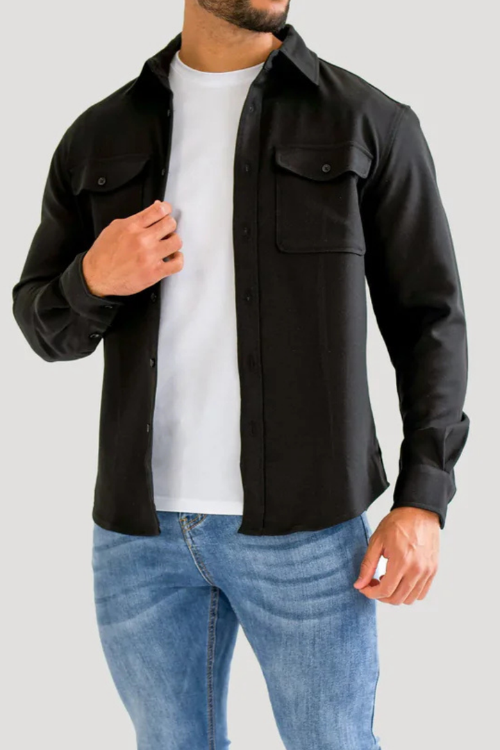 Mens Black Premium Overshirt