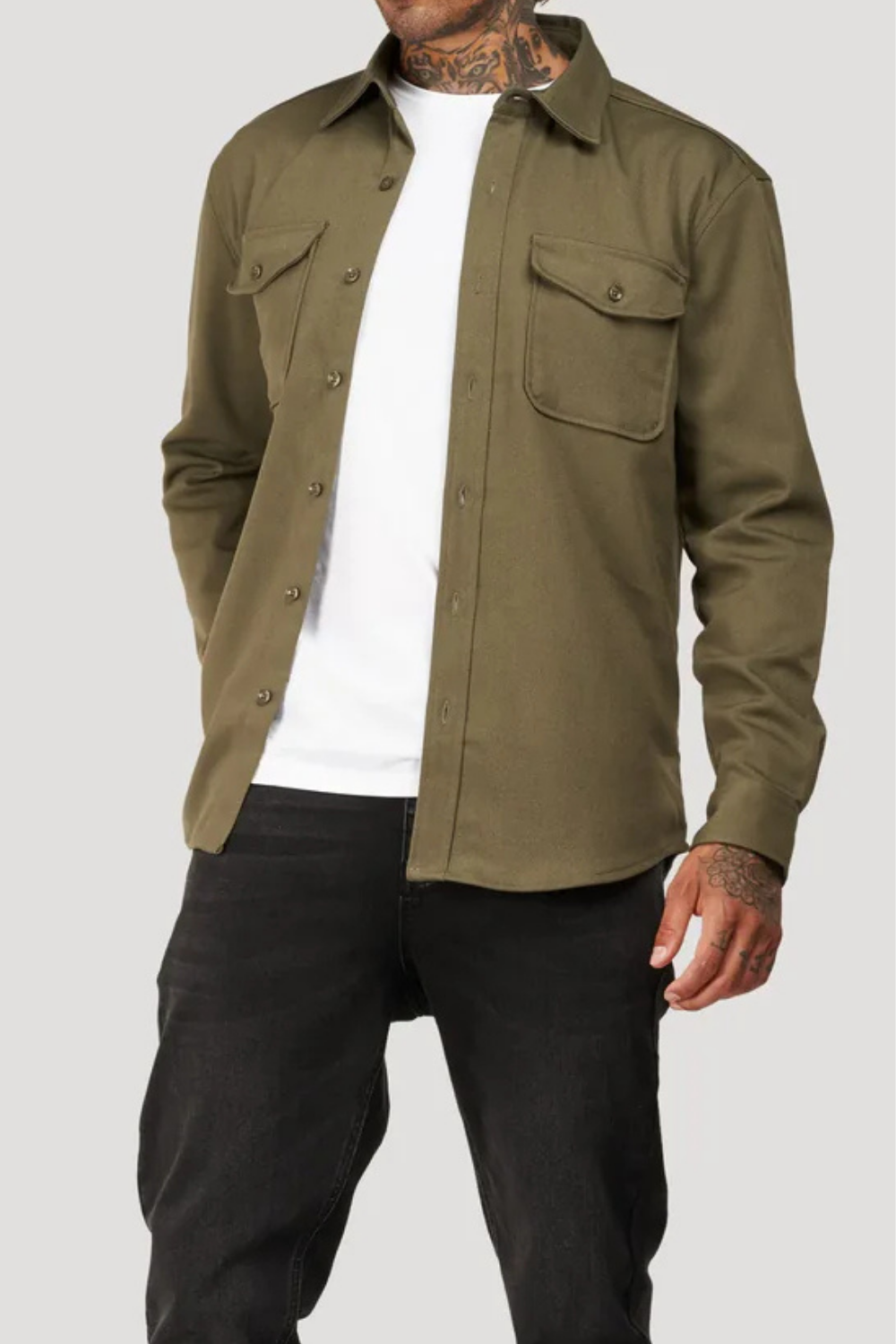 Mens Khaki Premium Overshirt