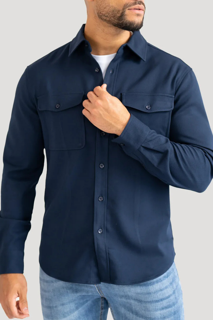 Blaues Premium-Overshirt für Herren