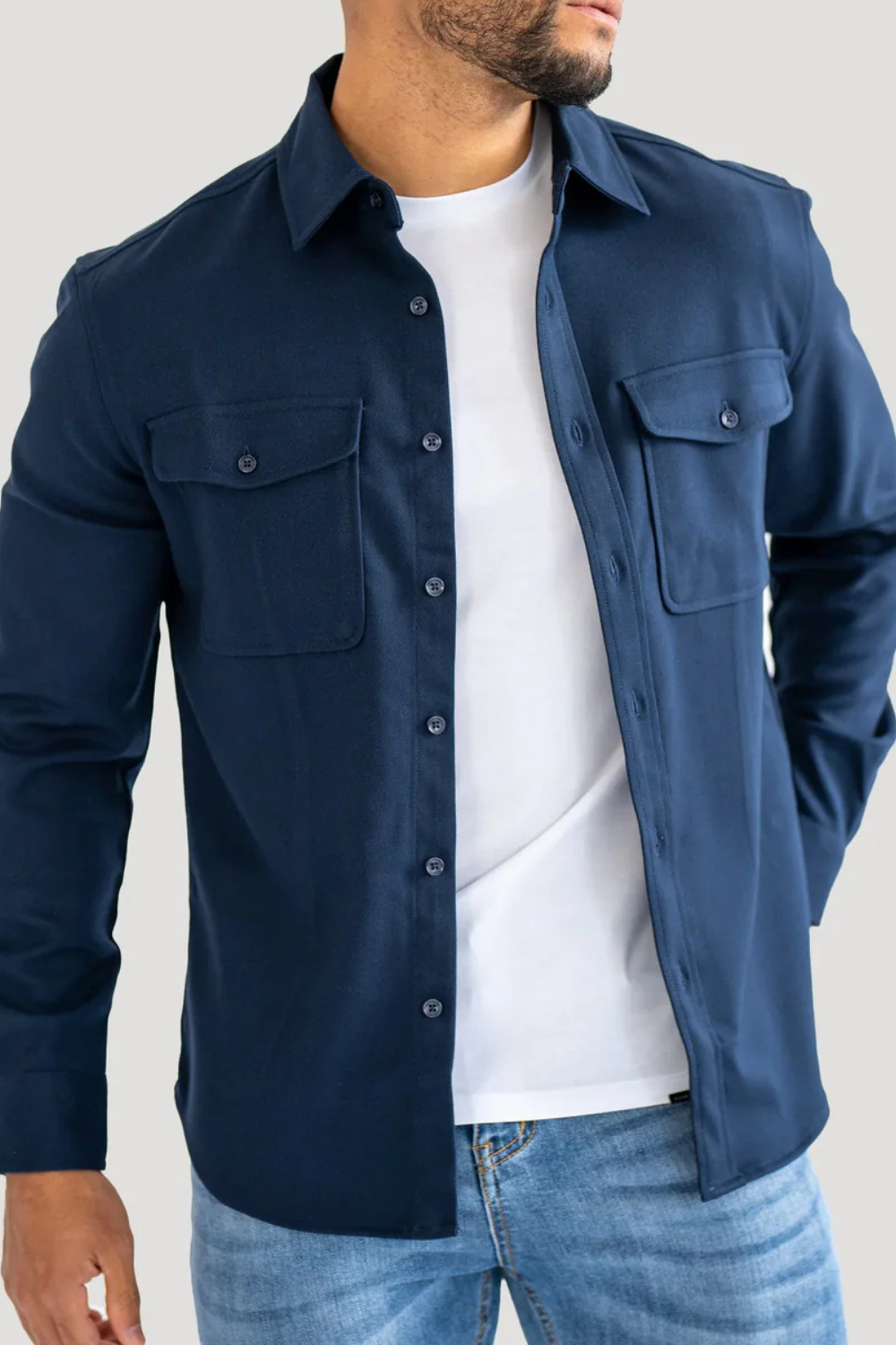 Blaues Premium-Overshirt für Herren