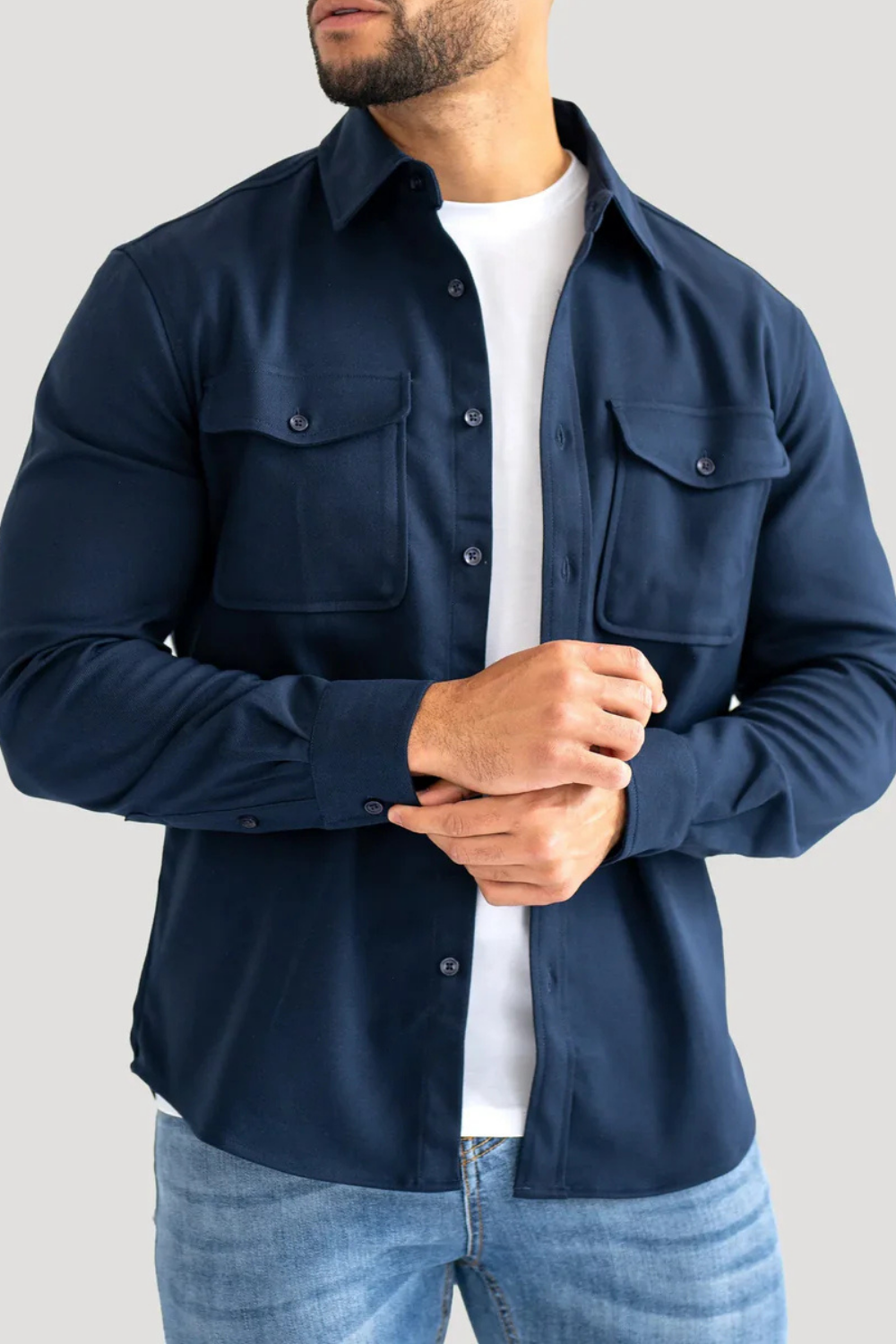 Blaues Premium-Overshirt für Herren