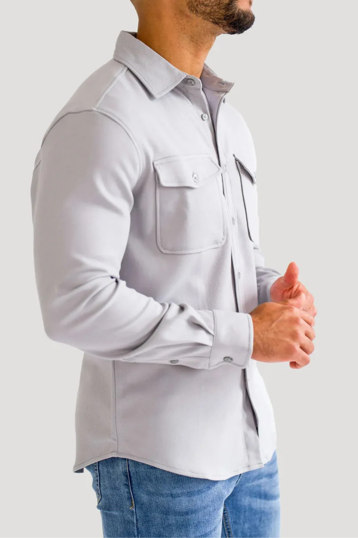 Graues Premium-Overshirt für Herren