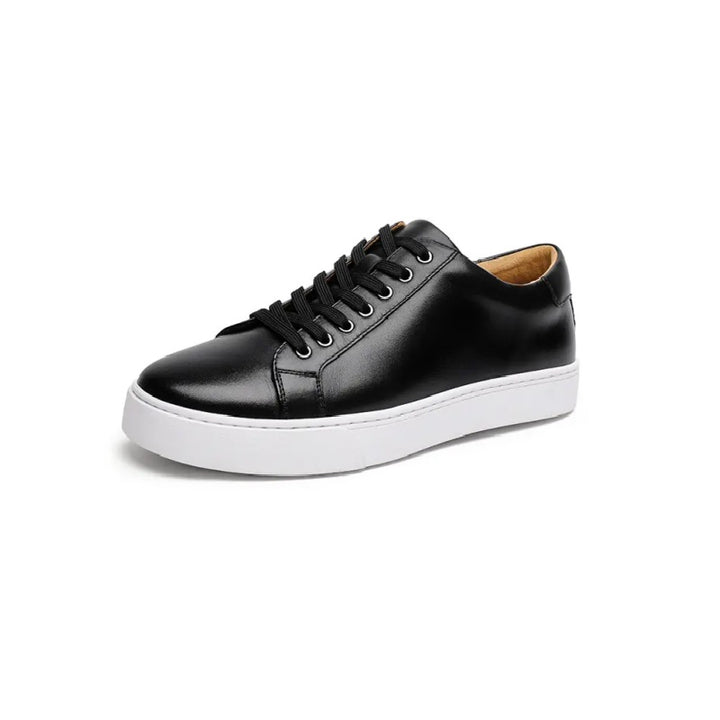 Mens Classic Black Leather Trainer