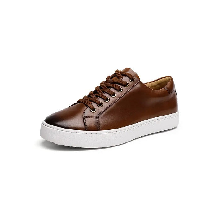 Mens Classic Brown Leather Trainer