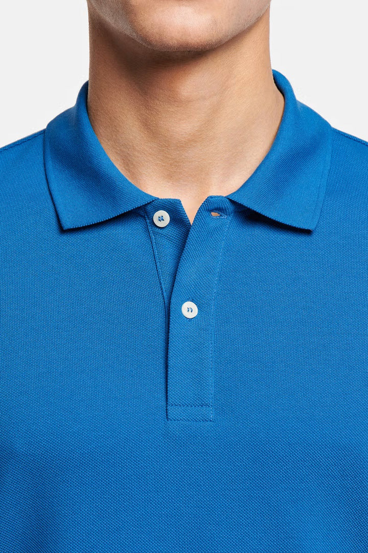 Blaues Polo-T-Shirt aus Piqué-Baumwolle für Herren