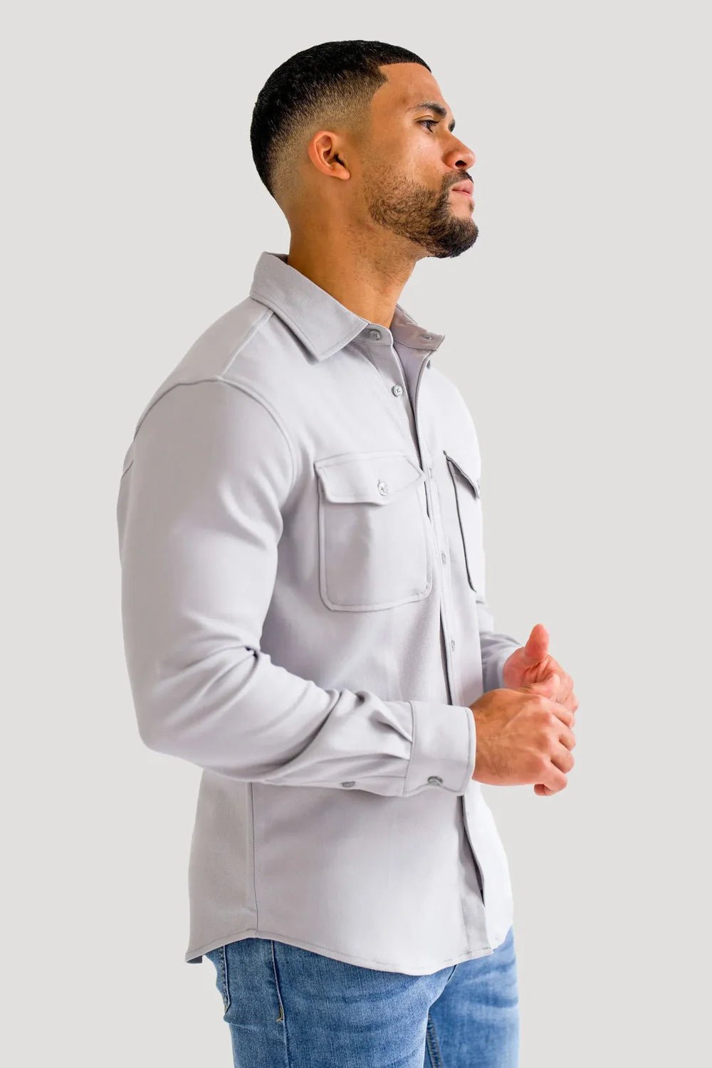 Men’s Lightweight Grey Premium Overshirt - Urban Londonn Ltd