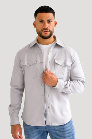 Men’s Lightweight Grey Premium Overshirt - Urban Londonn Ltd