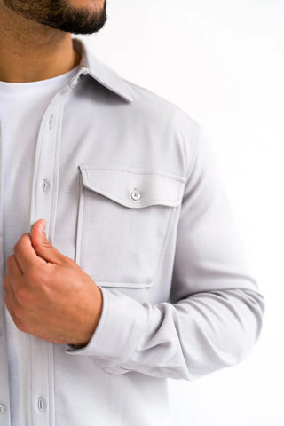 Men’s Lightweight Grey Premium Overshirt - Urban Londonn Ltd