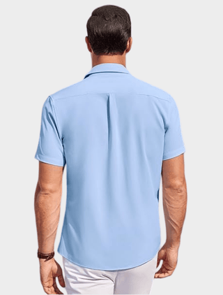 Mens Linen Shirt In Sky Blue - Urban Londonn Ltd