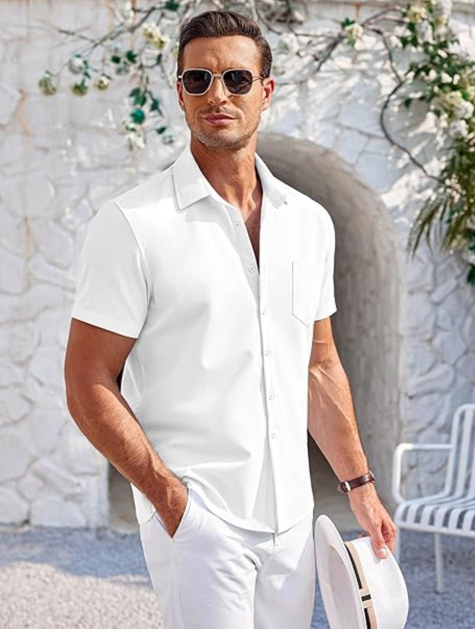 Mens Linen Shirt In White - Urban Londonn Ltd